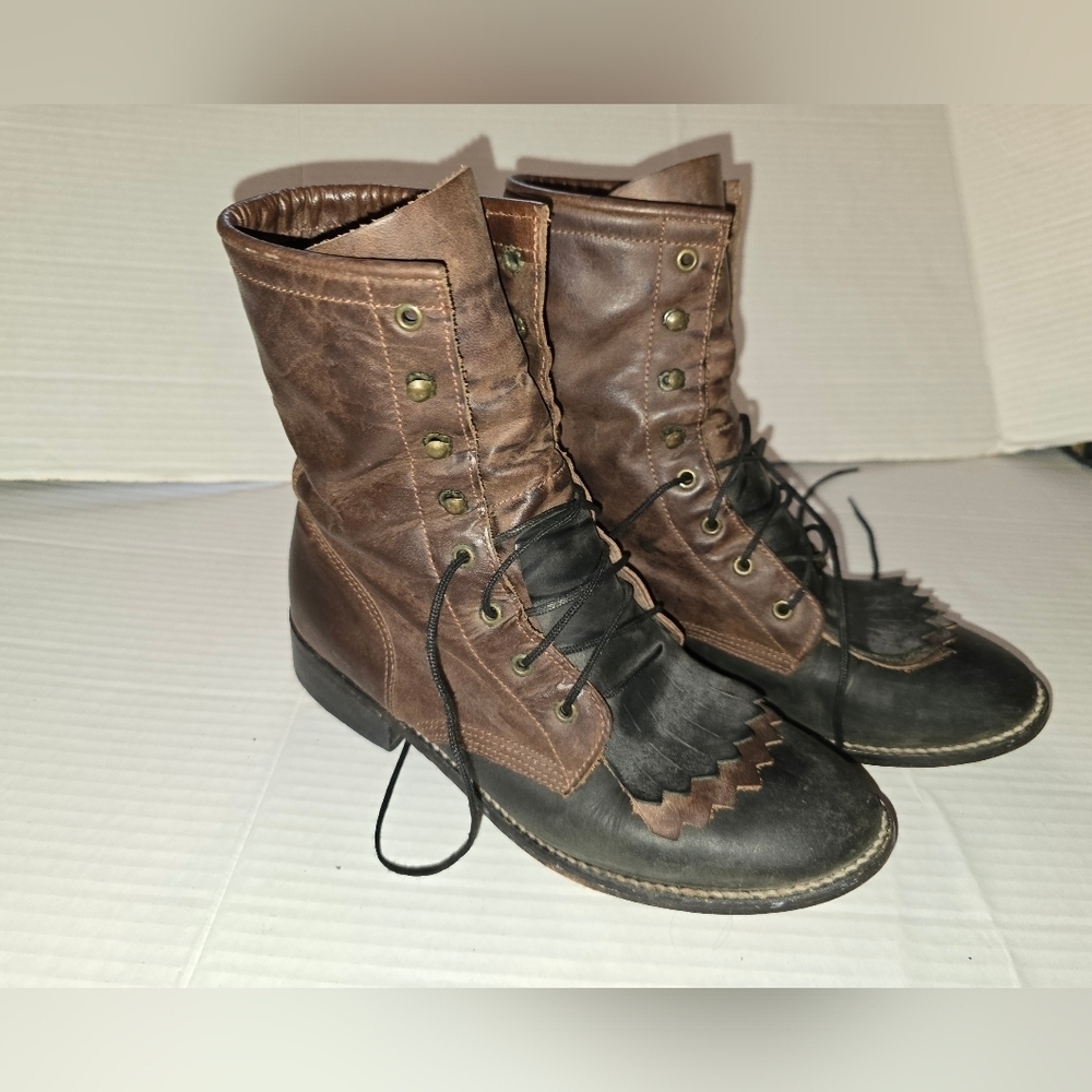 ACME Brown and Black Heeled Boots